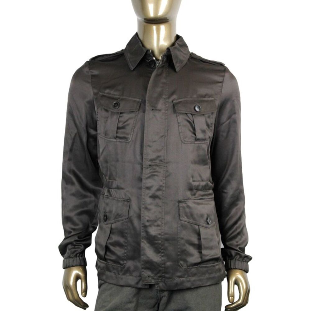 Gucci Men's Windbreak Blouse Brown Silk Jacket (G 46 / US 36)